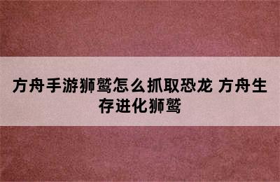 方舟手游狮鹫怎么抓取恐龙 方舟生存进化狮鹫